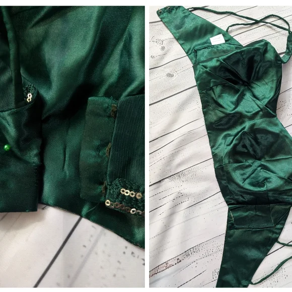 Elegant Emerald Green Lehenga Choli Set - Picture 12 of 14